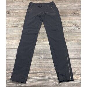 Athleta Women's Athletic Pants Sz 2 Black Zip Leg Bottoms Pockets Nylon/Spandex